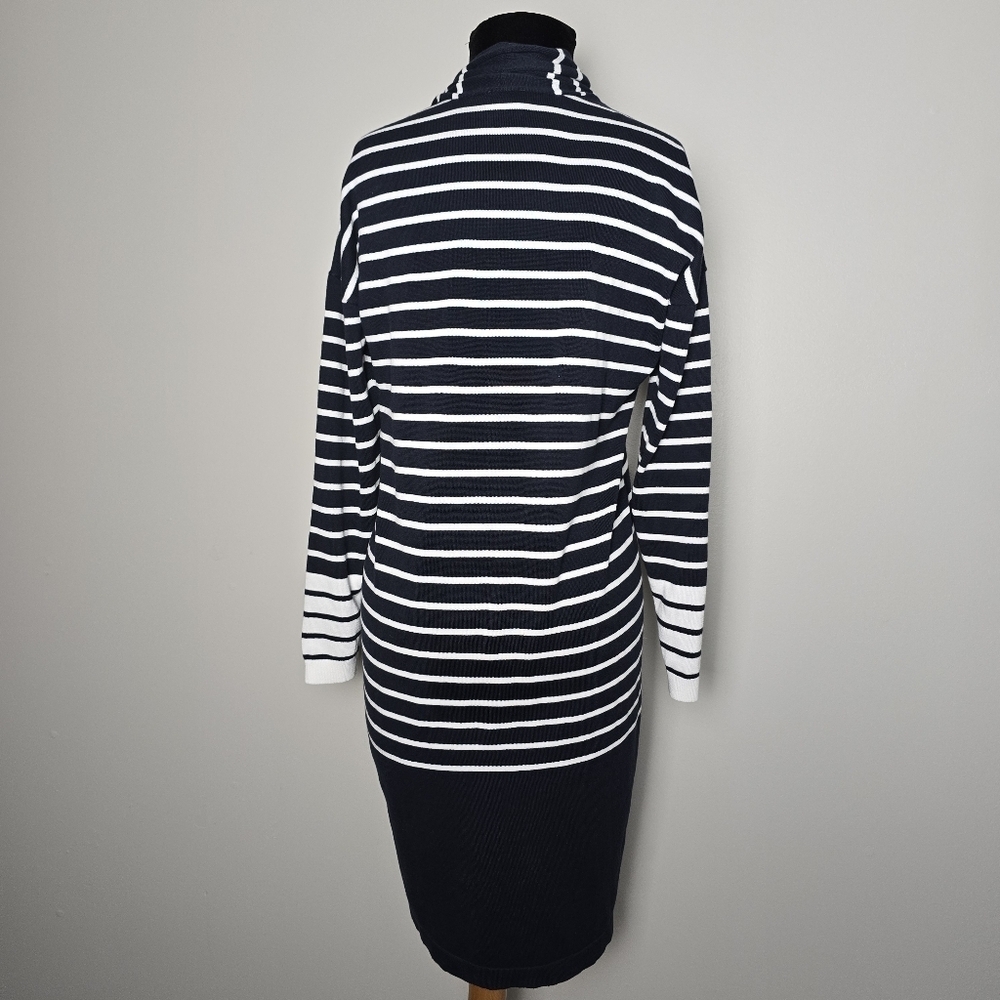 CAbi Boathouse Fuster Cardigan Sweater Navy White Open Front 6243 - Picture 3 of 12